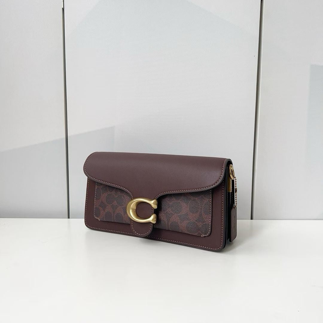 Authentic Coa*h Tabb* Shoulder Bag 26 In Signature Canvas Brass Maple