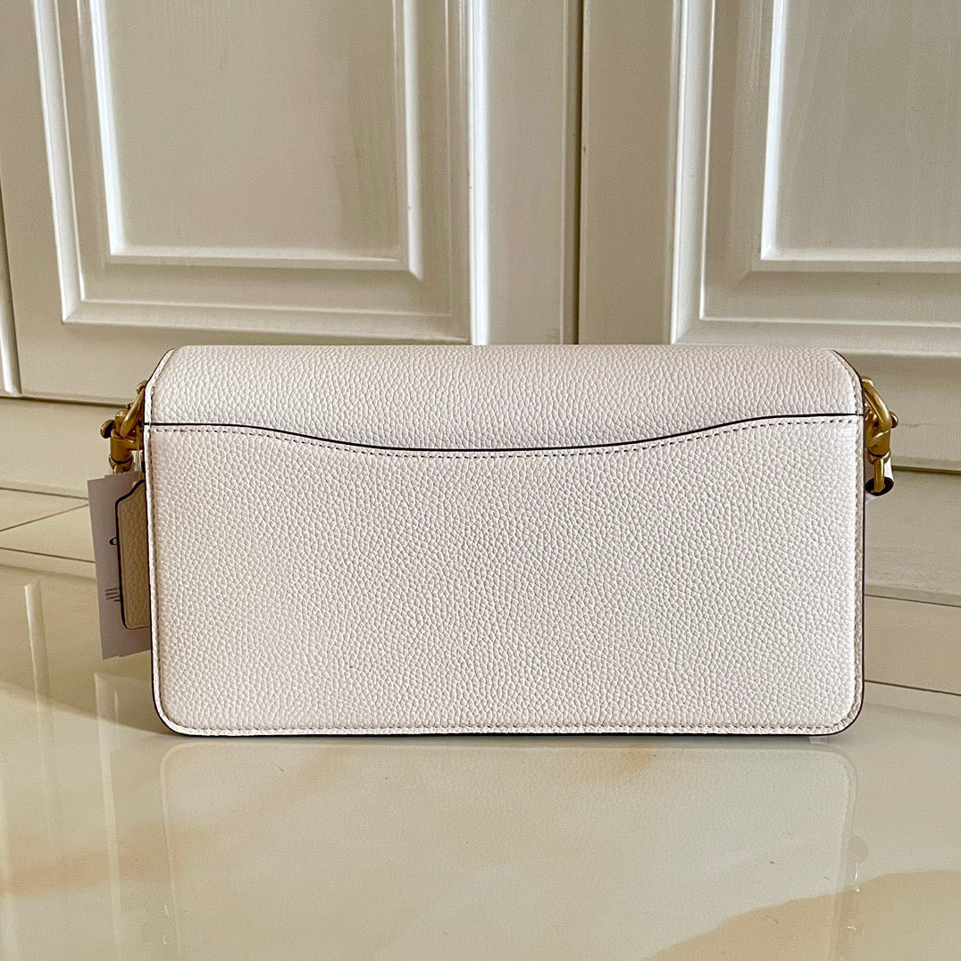 Authentic Coa*h Tabb* Shoulder Bag 26 Brass Chalk