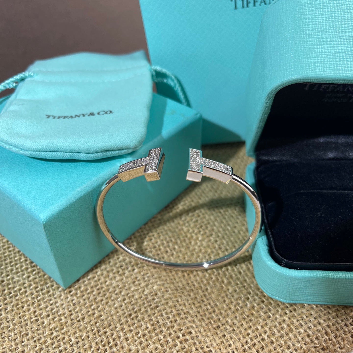 Tiffa*y & C0 Gold Diamond Bangle