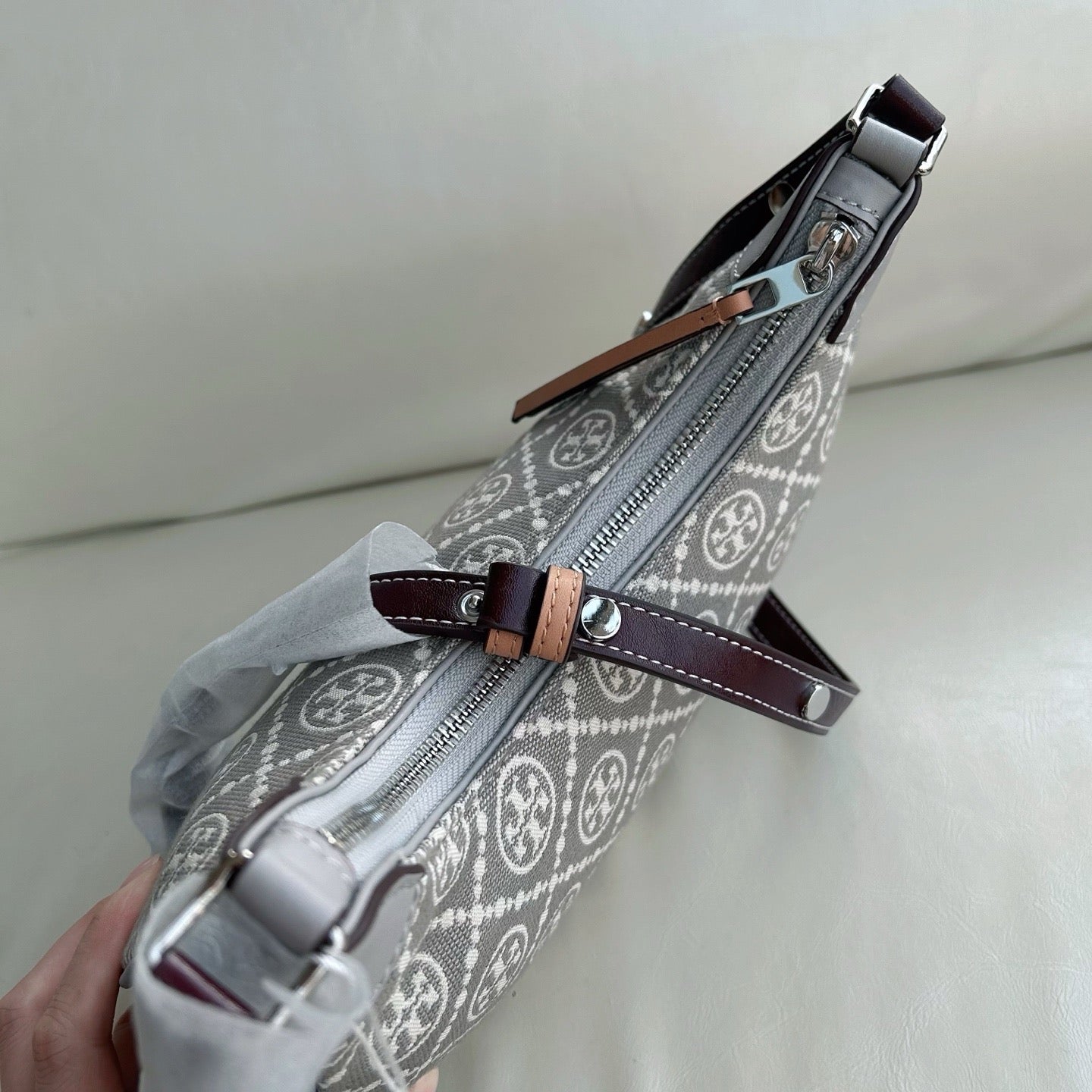 Authentic Tor* Burc* T Monogram Crescent Bag