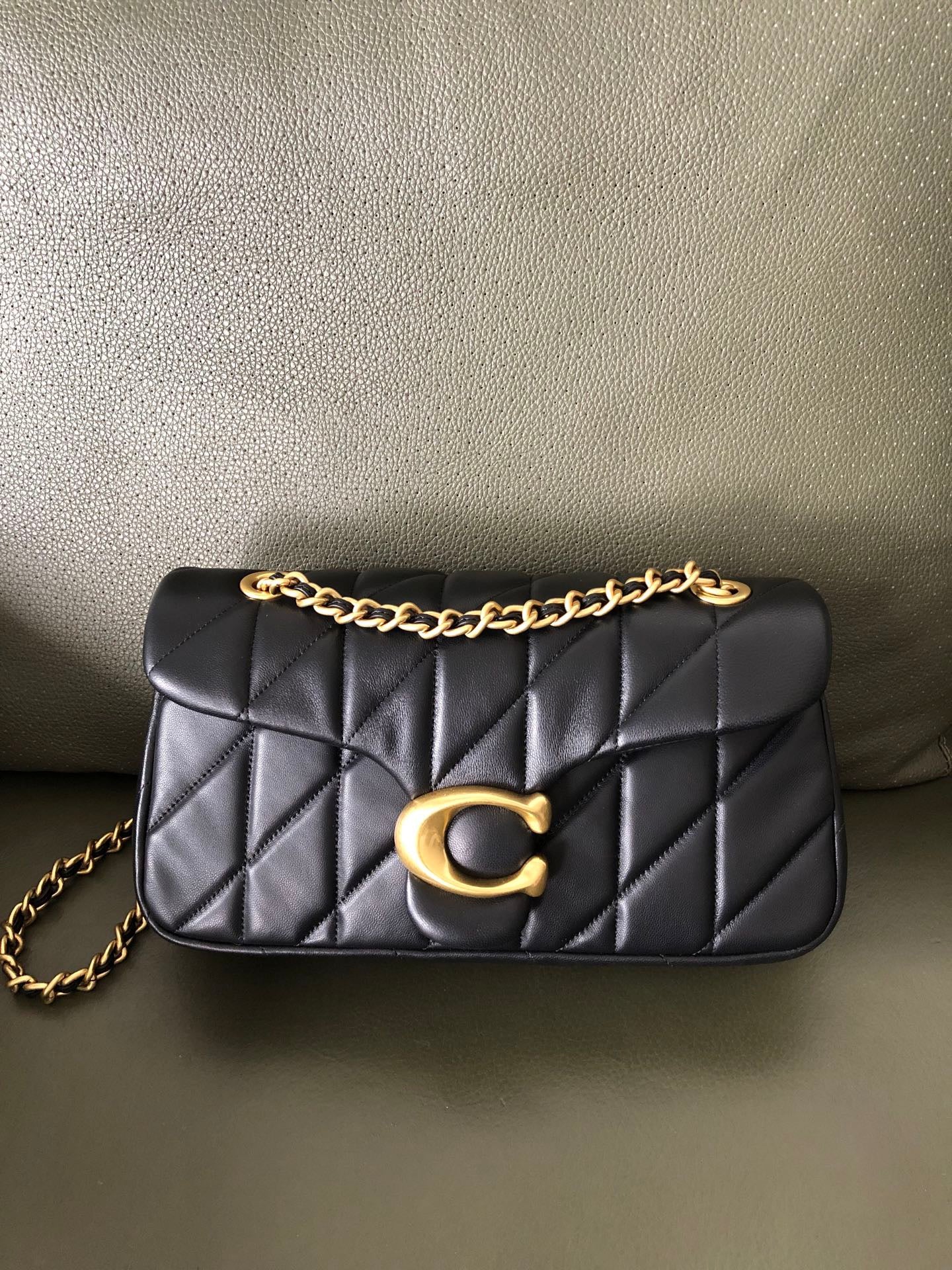 Authentic Co*ch
Tabb* Shoulder Bag 26 with Quilting