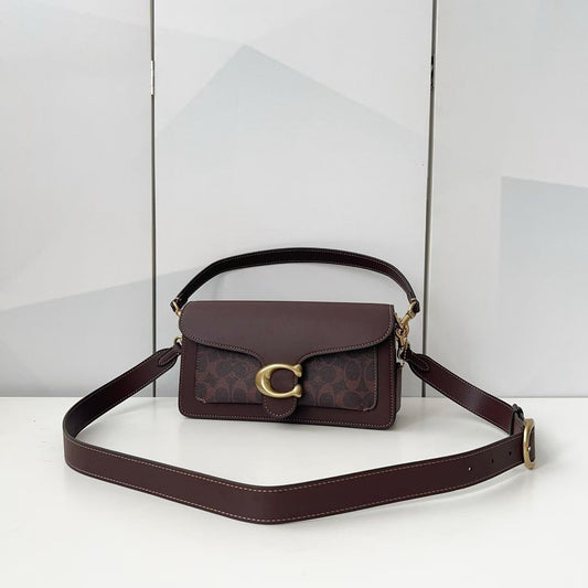 Authentic Coa*h Tabb* Shoulder Bag 26 In Signature Canvas Brass Maple