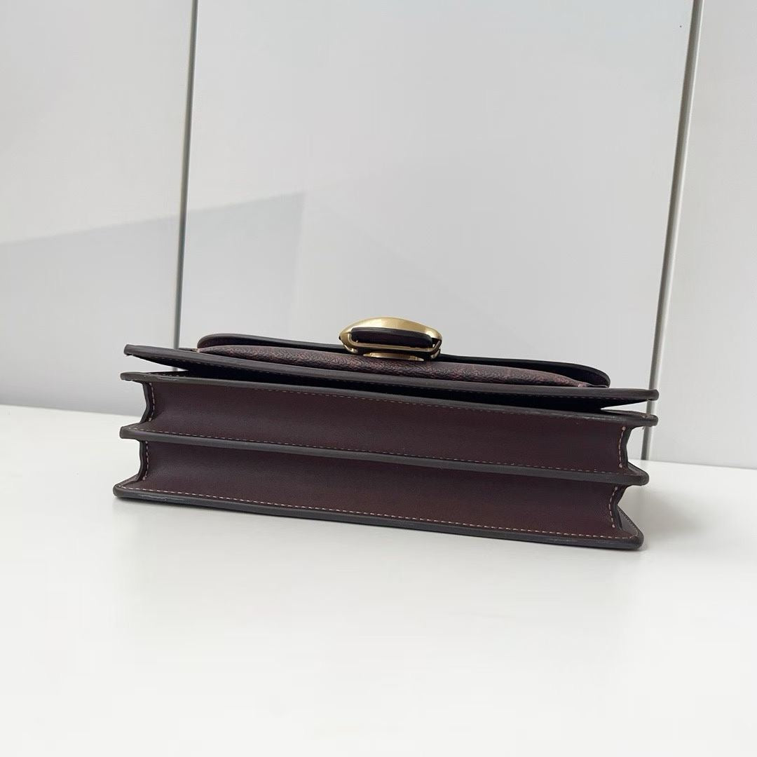 Authentic Coa*h Tabb* Shoulder Bag 26 In Signature Canvas Brass Maple