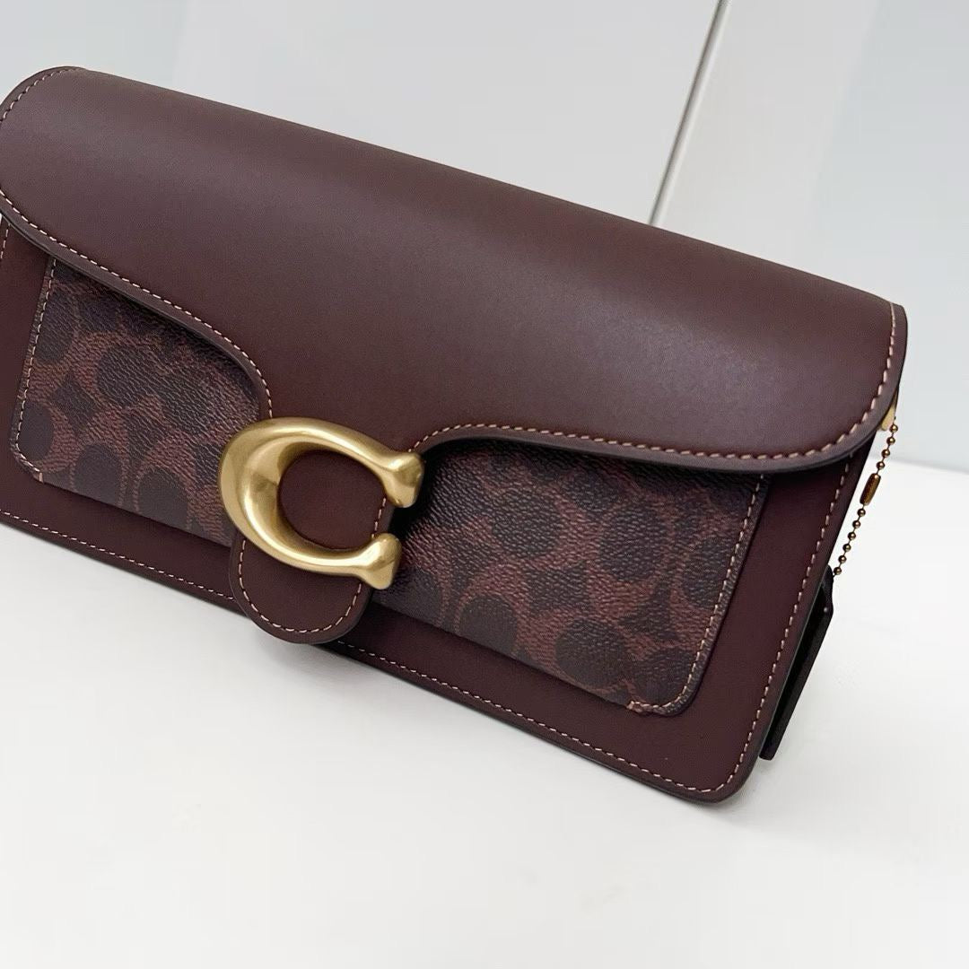 Authentic Coa*h Tabb* Shoulder Bag 26 In Signature Canvas Brass Maple